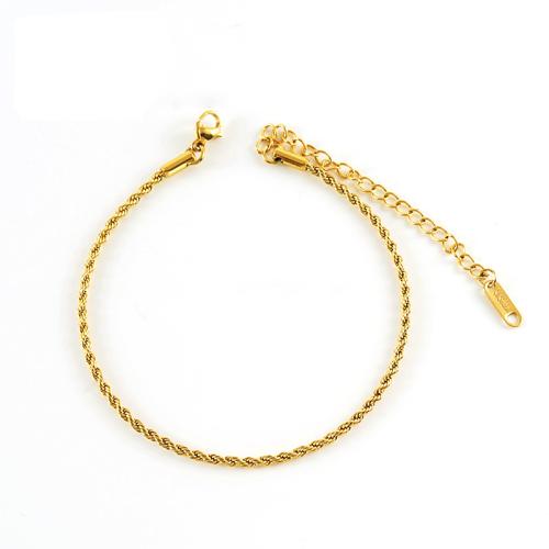 Stainless Steel Anklets Jewelry, 304 Stainless Steel, with 6cm extender chain, 18K gold plated, fashion jewelry & for woman Approx 20 cm 