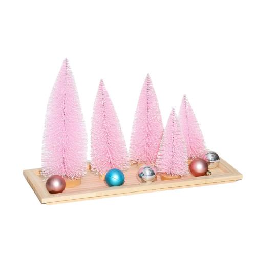 PVC Plastic Christmas Decoration Ornaments, with Pine, lightening & with tray & Christmas jewelry 