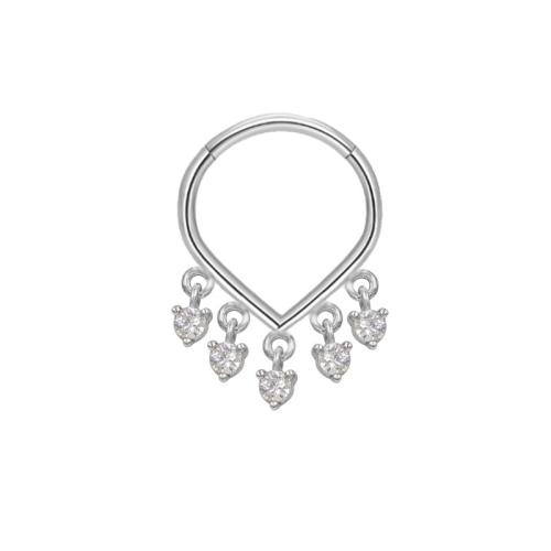 Edelstahl-Nase-Piercing-Schmuck, 304 Edelstahl, unisex & Micro pave Zirkonia, keine, verkauft von PC