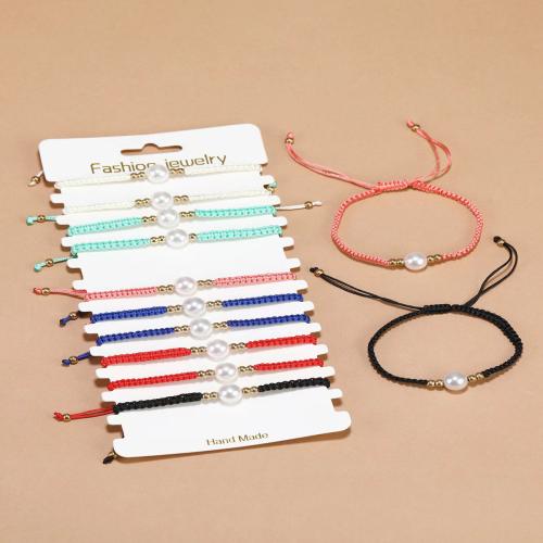 Bracelets de perles en plastique, perle de plastique, avec Nylon polypropylène & plastique revêtu de cuivre, unisexe, couleurs mélangées cm, Vendu par fixé[