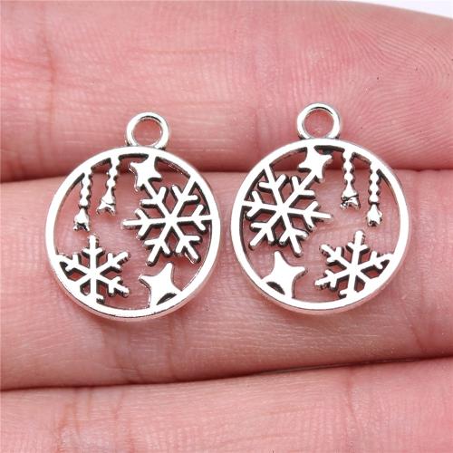 Zinc Alloy Jewelry Pendants, Round, antique silver color plated, DIY 