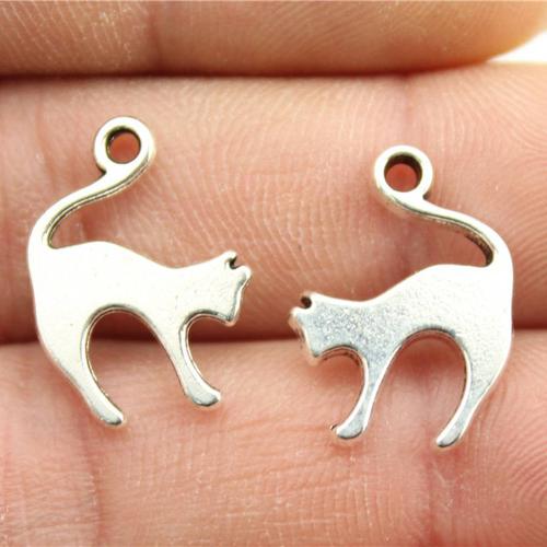 Zinc Alloy Animal Pendants, Cat, plated, DIY 