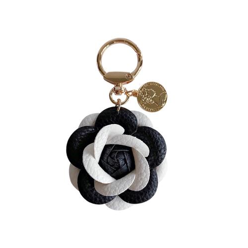 PU Leather Key Chain, Zinc Alloy, with PU Leather, for woman 95mm 