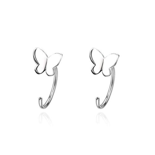 Pendientes de Perno de Aleación de Zinc, Mariposa, Joyería & para mujer, plateado, 10mm, Vendido por Par