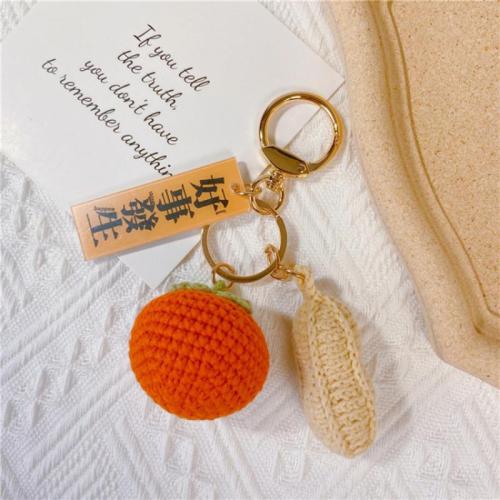 Fur Plush Key Chain, Zinc Alloy, with Caddice & Acrylic, multifunctional & for woman 