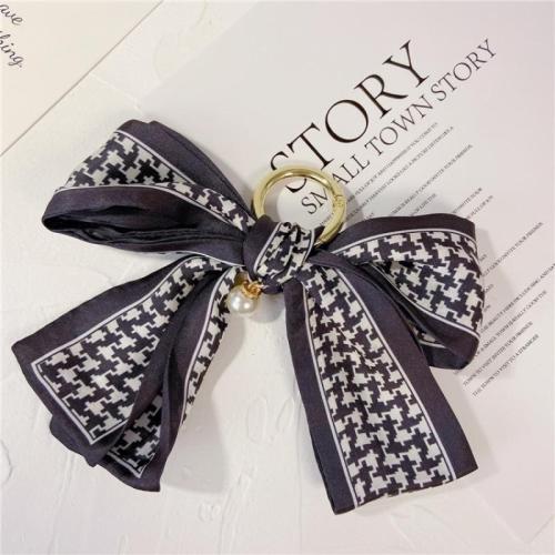 Fabric Key Chain, Zinc Alloy, with Cloth, Bowknot & multifunctional & for woman, 130mm 