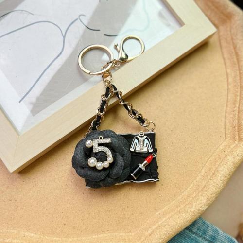 Fabric Key Chain, Zinc Alloy, with Cloth, Handbag, multifunctional & for woman 145mm 