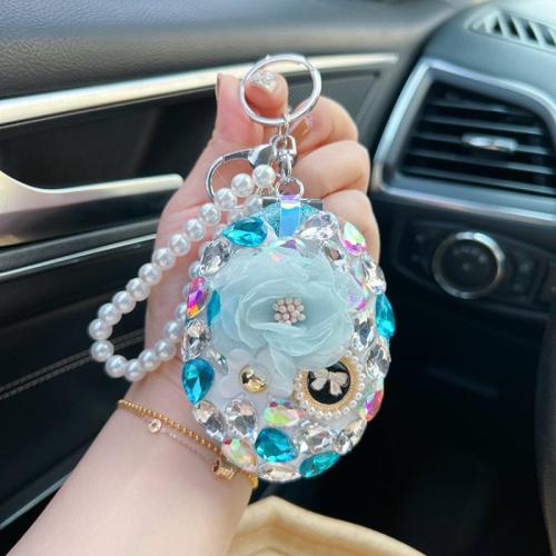 Crystal Key Chain, Zinc Alloy, with Crystal & Plastic Pearl, multifunctional & for woman 