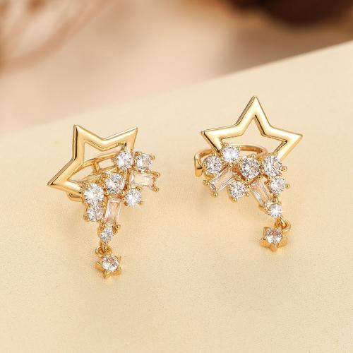 Cubic Zirconia Micro Pave Brass Earring, fashion jewelry & micro pave cubic zirconia & for woman 