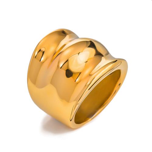 Edelstahl Fingerring, 304 Edelstahl, Vakuum-Ionen-Beschichtung, Modeschmuck & für Frau, goldfarben, verkauft von PC