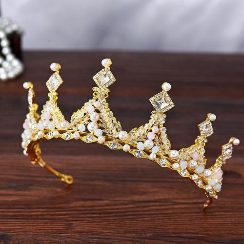 Bridal Tiaras, Zinc Alloy, with Plastic Pearl, fashion jewelry & for woman & with rhinestone 