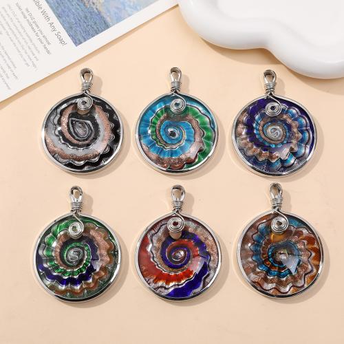 Lampwork Pendants, with Zinc Alloy, silver color plated, DIY 