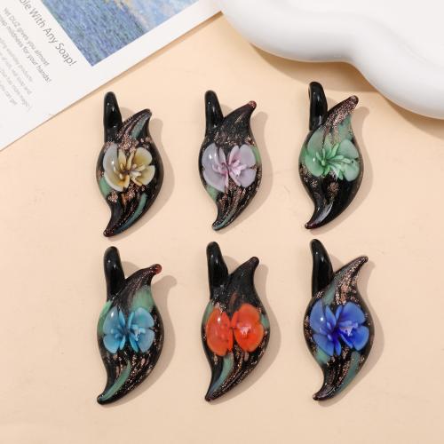 Inner Flower Lampwork Pendants, DIY 