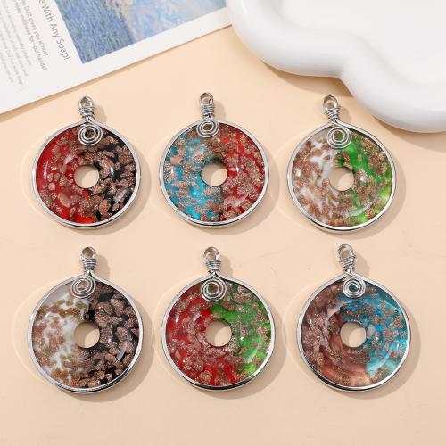 Lampwork Pendants, with Zinc Alloy, silver color plated, DIY 