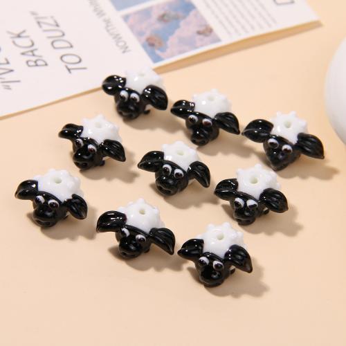 Lampwork Beads, Sheep, DIY, white and black 