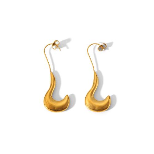 Stainless Steel Drop Earring, 304 Stainless Steel, Vacuum Ion Plating, fashion jewelry & for woman, golden 