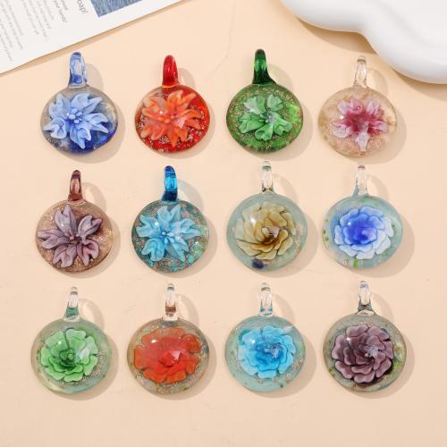 Pendentifs Murano fleur intérieur, chalumeau, DIY, plus de couleurs à choisir Vendu par sac[