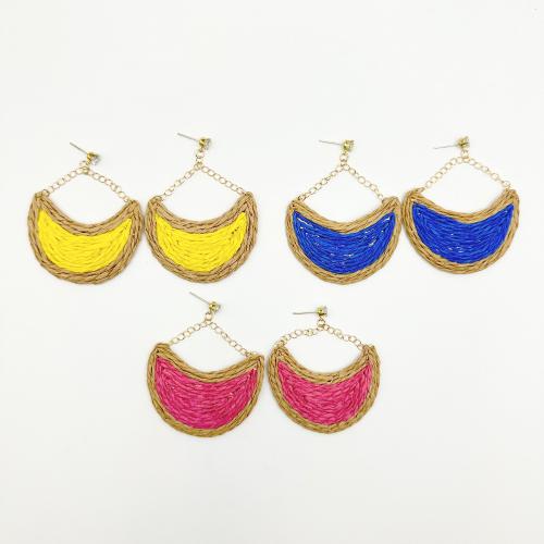 Fashion Create Jewelry Earring, Zinc Alloy, with Rafidah Grass, handmade, fashion jewelry & for woman & with rhinestone 