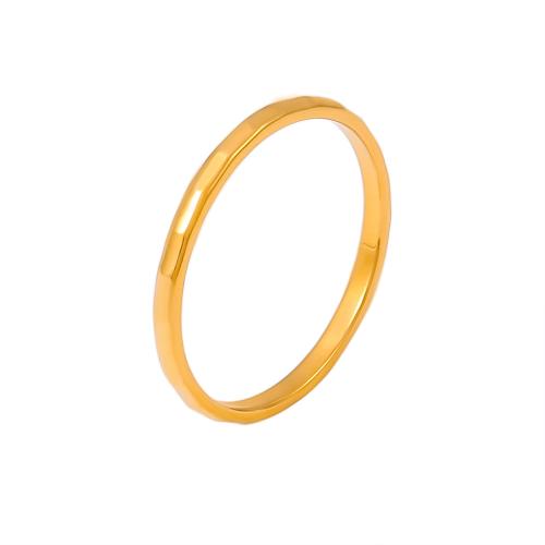 Titanium Steel Finger Ring, 18K gold plated, fashion jewelry & for woman 