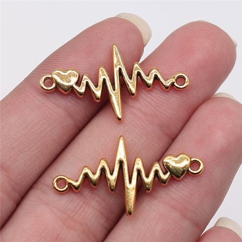 Zinc Alloy Charm Connector, Electrocardiographic, plated, DIY & 1/1 loop 