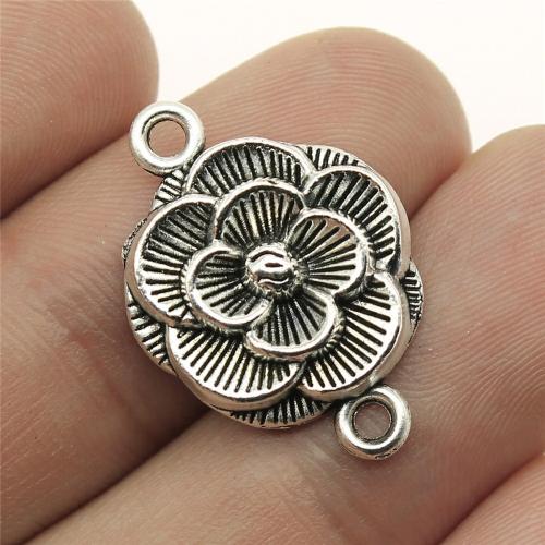 Flower Zinc Alloy Connector, plated, DIY & 1/1 loop 