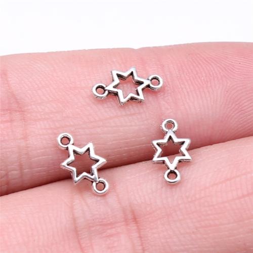 Zinc Alloy Charm Connector, Star, antique silver color plated, DIY & 1/1 loop 