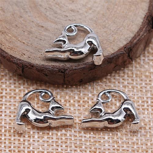 Zinc Alloy Animal Pendants, Cat, plated, DIY 