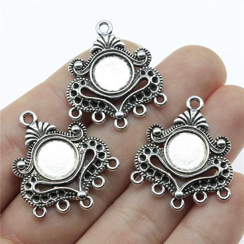 Zinc Alloy Charm Connector, antique silver color plated, DIY & 1/5 loop 