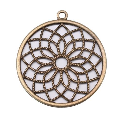 Zinc Alloy Jewelry Pendants, Round, plated, DIY 