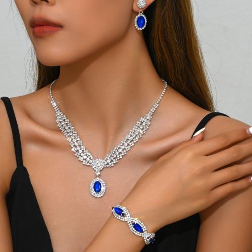 laiton parure de bijoux, Placage, styles différents pour le choix & pour femme & avec strass, Vendu par fixé