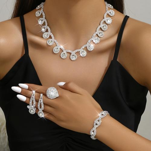 laiton parure de bijoux, avec strass, Motif géométrique, Placage, styles différents pour le choix & pour femme, Vendu par fixé