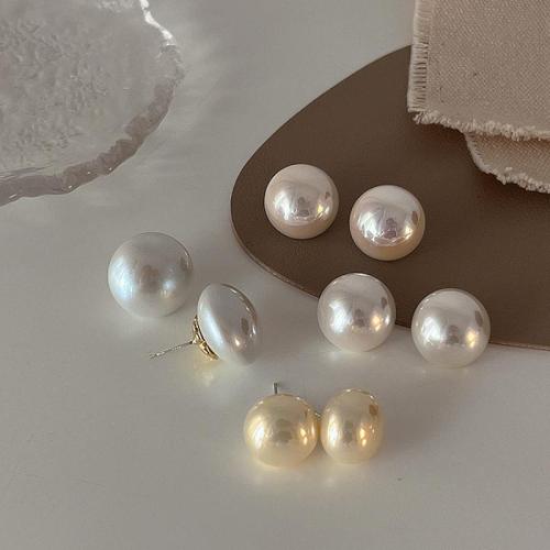 Plastic Stud Earring, Plastic Pearl, fashion jewelry & for woman 10mm 