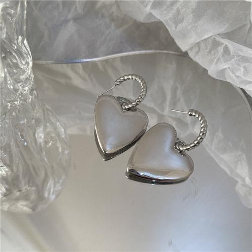 Zinc Alloy Drop Earring, fashion jewelry & for woman, silver color 