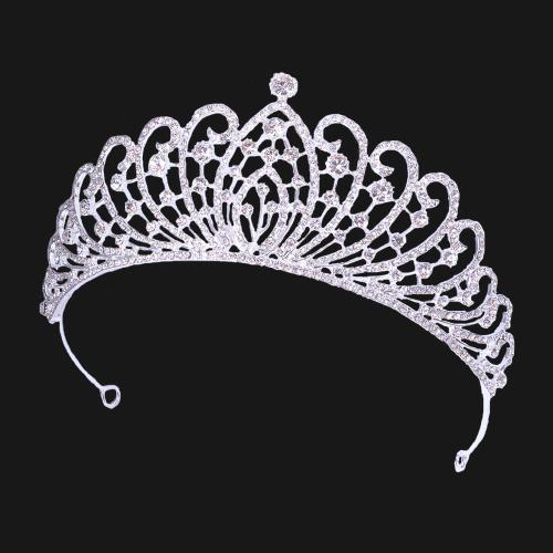 Bridal Tiaras, Zinc Alloy, fashion jewelry & for woman & with rhinestone width 151mm, height 59mm 