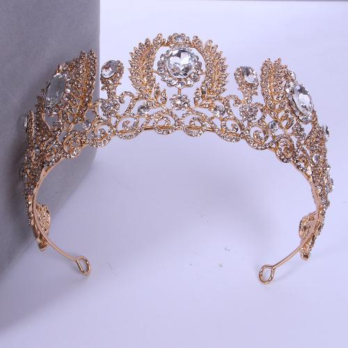 Bridal Tiaras, Zinc Alloy, with Plastic Pearl, fashion jewelry & for woman & with rhinestone width 153mm, height 60mm 