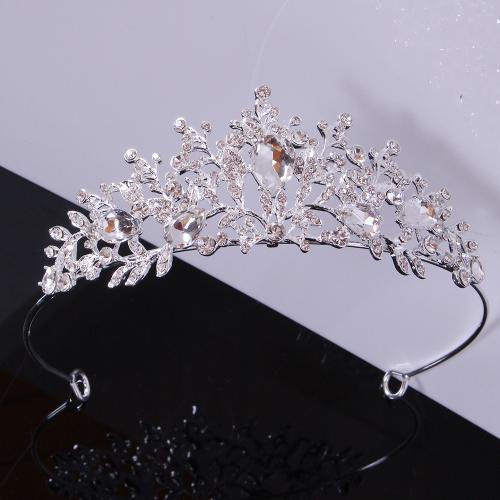 Bridal Tiaras, Zinc Alloy, fashion jewelry & for woman & with rhinestone width 130mm, height 55mm 