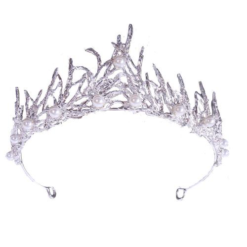 Braut Diademe, Zinklegierung, mit Kunststoff Perlen, Modeschmuck & für Frau & mit Strass, keine, width 157mm, height 62mm, verkauft von PC