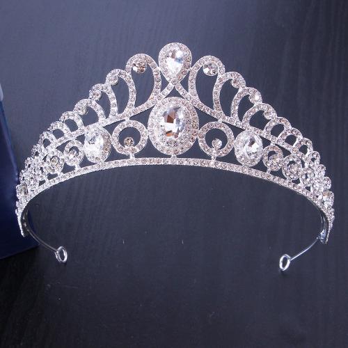 Bridal Tiaras, Zinc Alloy, with Crystal, fashion jewelry & for woman & with rhinestone width 145mm, height 53mm 