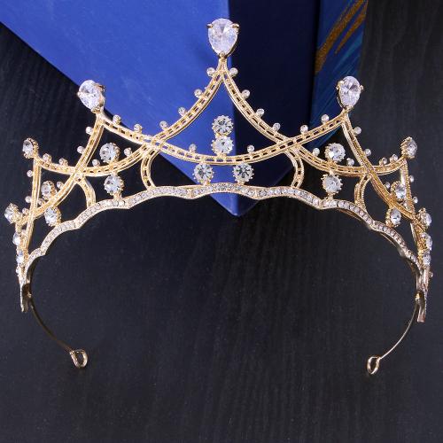 Bridal Tiaras, Zinc Alloy, with Cubic Zirconia & Rhinestone, fashion jewelry & for woman width 178mm, height 65mm 