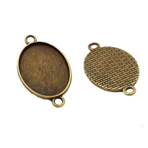 Zinc Alloy Charm Connector, Oval, plated, DIY & 1/1 loop Inner x25mm, Approx 