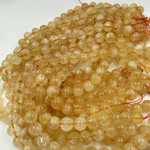 Natural Citrine Beads, Round, DIY 