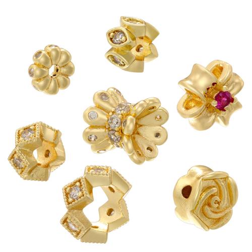 Brass Spacer Beads, plated, DIY & micro pave cubic zirconia 