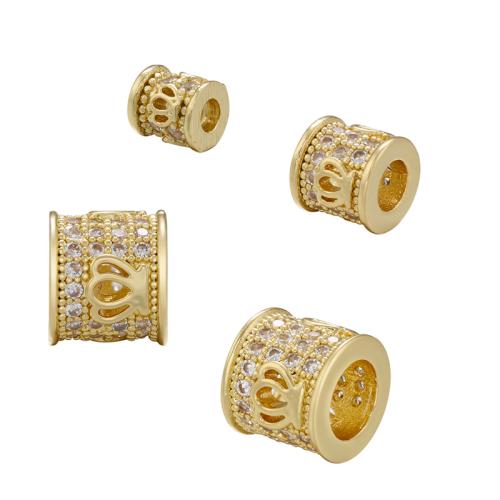 Brass Spacer Beads, plated, DIY & micro pave cubic zirconia [