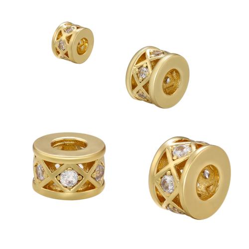 Brass Spacer Beads, plated, DIY & micro pave cubic zirconia [