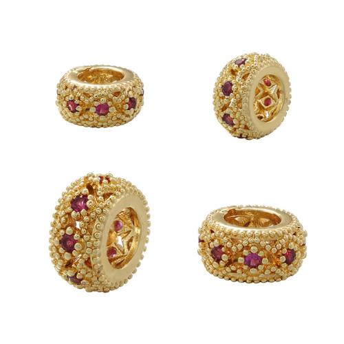 Brass Spacer Beads, plated, DIY & micro pave cubic zirconia [