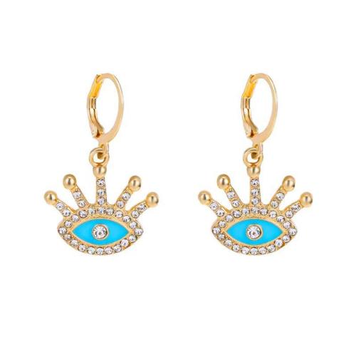 Cubic Zirconia Micro Pave Brass Earring, plated, micro pave cubic zirconia & for woman & enamel 