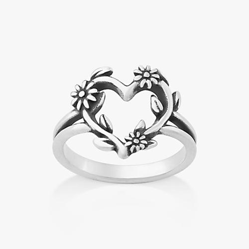 Zinc Alloy Finger Ring, Antique finish & for woman, silver color 