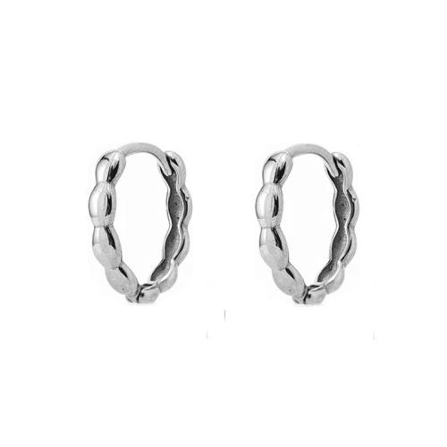 Stainless Steel Huggie Hoop Earring, 304 Stainless Steel, Unisex  original color 