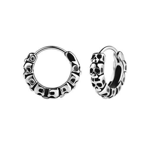 Stainless Steel Huggie Hoop Earring, 304 Stainless Steel, vintage & for man, original color 