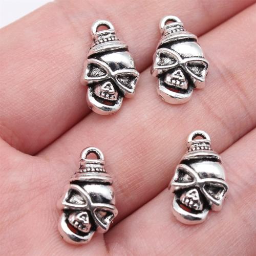 Zinc Alloy Skull Pendants, antique silver color plated, DIY [